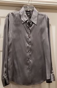 SILVER SILK BLOUSE